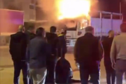 Kullandığı kamyonu bir anda ateşe verdi