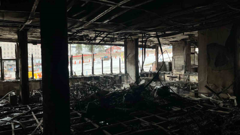 Yanan otelin içi böyle görüntülendi