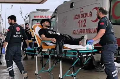 Kontrolden çıkan kamyonet direği devirdi