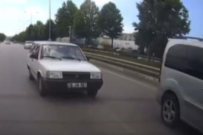 TOFAŞ ile ölümüne makas kamerada... Kaza böyle teğet geçti