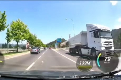 Çılgın kamyoncu otobanda tersten gitti