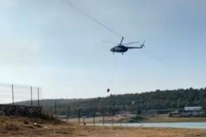 Yangına müdahale eden jandarma pilotundan büyük ustalık