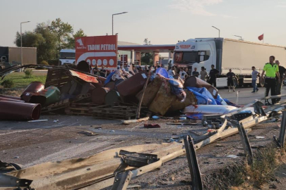 Kontrolden çıkan kamyon devrildi: 1 ağır yaralı
