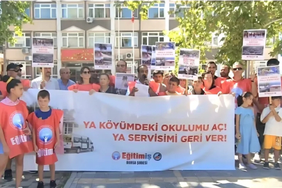 Eğitim-İş’ten Orhaneli’de tepki: 'Ya köyümdeki okulumu aç ya servisimi geri ver!'