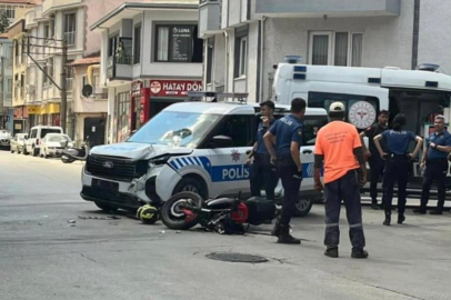 Gemlik'te kovalamacada polis aracına çarptı