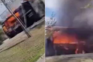 Bursa'da midye satışı yapılan kamyonet alev alev yandı