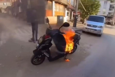 Bursa'da motosiklet alev topuna döndü