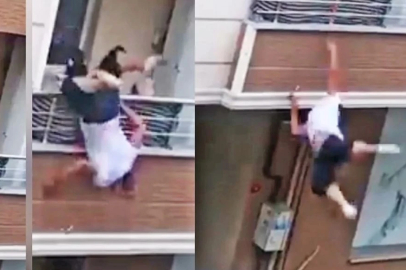İnegöl'de trajikomik olay! Güreşirken balkondan düştüler
