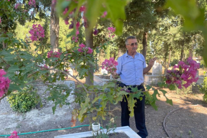 Oğlunu kaybettikten sonra ömrünü adadığı mezarlığı adeta parka dönüştürdü