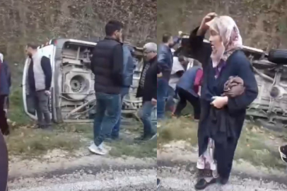 Orhaneli'de yolcu minibüsü devrildi 8 kişi hafif yaralandı