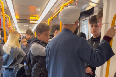Bursa metrosunda din dersi gerginliği! Tebliğci sinirlendi