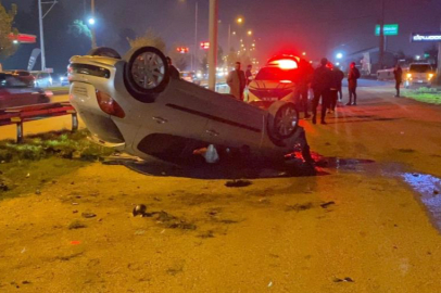 Bursa’da otomobil takla attı: 2 yaralı ​