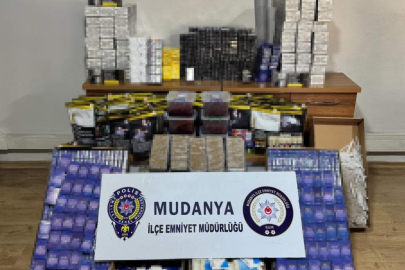 Mudanya'da yüklü miktarda kaçak tütün ürünleri ele geçirildi
