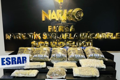 Bursa’da uyuşturucu operasyonu : 15 kilo esrar ele geçirildi