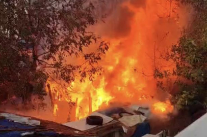 Bursa'da müstakil evin bahçesinde çıkan yangın korkuttu