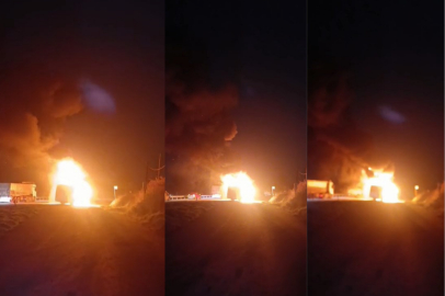 Servis otobüsü alevlere teslim oldu