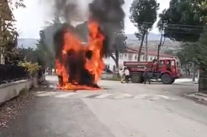 Bursa'da hafriyat kamyonu küle döndü