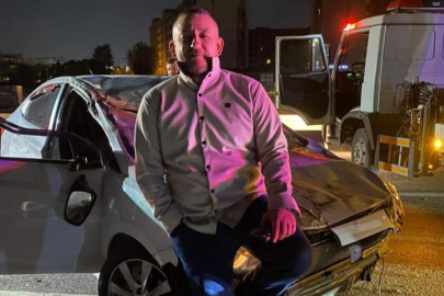 “Kazadan Mucizevi Kurtuluş: Sürücünün Rahat Pozu Olay Oldu”