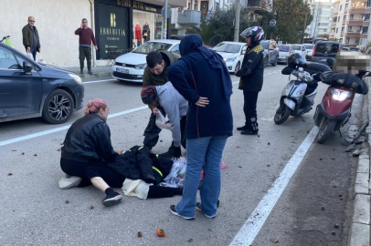 Motosikletin çarptığı kadın yaralandı