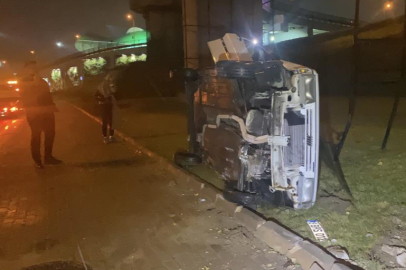 Kontrolden çıkan otomobil takla attı: Sürücünün burnu bile kanamadı