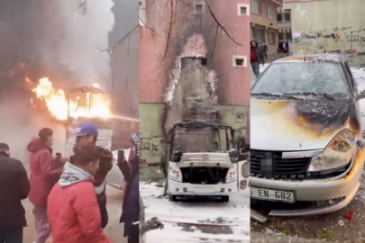 Servis Midibüsünde Çıkan Yangın Mahalleyi Ayağa Kaldırdı!