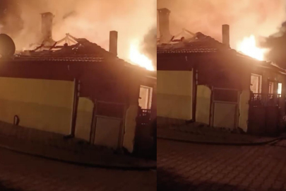 Yılbaşı gecesi Bursa'da köy evi alevlere teslim oldu