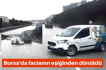 Bursa'da otoyolda facianın eşiğinden dönüldü