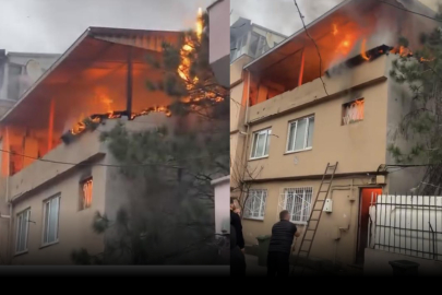 Bursa’da korku dolu anlar:  Daire alev topuna döndü!