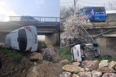 Genç sürücü ölümden döndü: Kontrolden çıkan araç köprüden uçtu