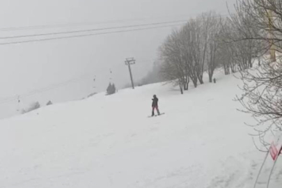 Uludağ’da Mart sonunda kar sürprizi