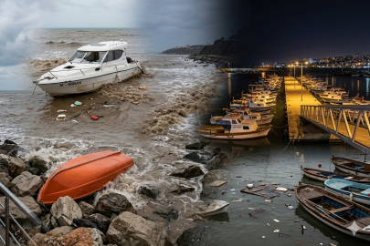 Gemlik ve Kumla'yı lodos vurdu, çok sayıda tekne battı