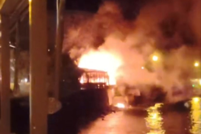 Kurşunlu Sahili'nde gece yarısı yangın paniği