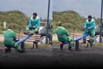 Tahteravalliye binen temizlik işçileri güldürdü