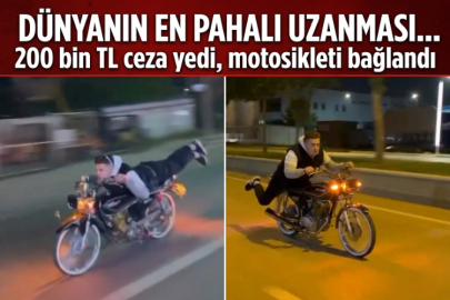 Dünyanın en pahalı uzanması... 200 bin TL ceza yedi, motosikleti bağlandı