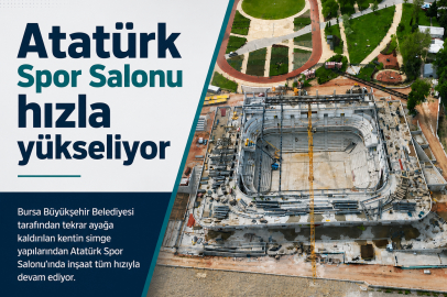 Atatürk Spor Salonu hızla yükseliyor