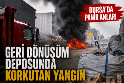Geri dönüşüm deposunda korkutan yangın