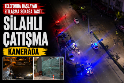 Telefonda başlayan zıtlaşma sokağa taştı… Silahlı çatışma kamerada