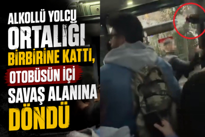 Alkollü yolcu ortalığı birbirine kattı, otobüsün içi savaş alanına döndü