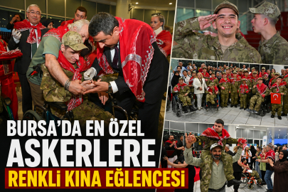 Bursa'da en özel askerlere renkli kına eğlencesi