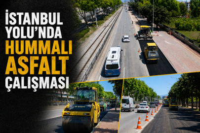 İstanbul Yolu'nda hummalı asfalt çalışması