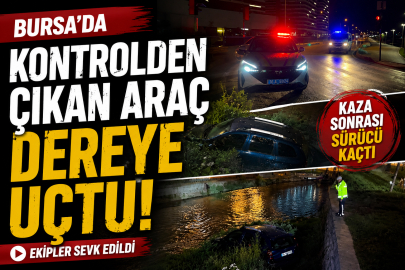 Kontrolden çıkan araç dereye uçtu, kaza sonrası sürücü kaçtı