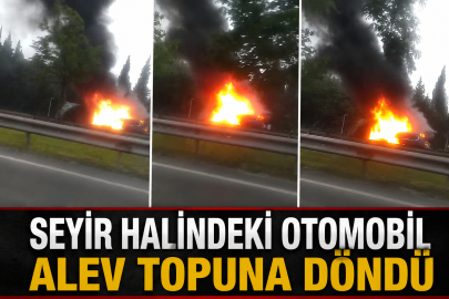 Seyir halindeki otomobil alev topuna döndü