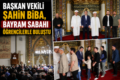 Başkan Vekili Şahin Biba, bayram sabahı öğrencilerle buluştu
