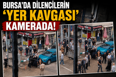 Bursa’da dilencilerin 'yer kavgası' kamerada