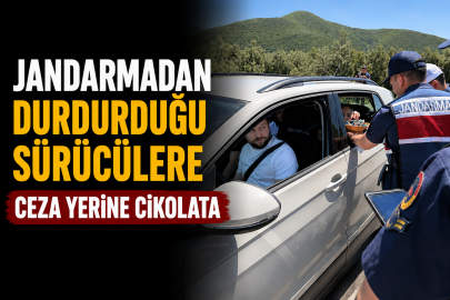 Jandarmadan durdurduğu sürücülere ceza yerine çikolata
