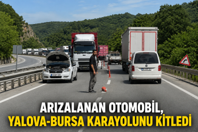 Arızalanan otomobil, Yalova-Bursa karayolunu kitledi