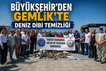 Büyükşehir'den Gemlik'te deniz dibi temizliği